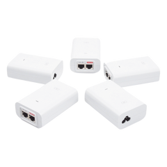 5 Unidades del Adaptador PoE Ubiquiti de 24 VDC, 1.0 A con puerto Gigabit, color blanco
