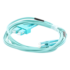 Jumper de Fibra Óptica Multimodo OM3 50/125 LC-SC OFNR (Riser), 2.0 mm, Dúplex, Aqua, 3 metros (9.84 pies)
