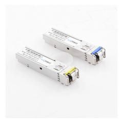 Transceptores Ópticos Bidireccionales SFP (Mini-Gbic) / Monomodo 1310 & 1550 nm / 1.25 Gbps / 1000BASE-BX / Conector LC/UPC Simplex / DDM / Hasta 3 km / 2 Piezas