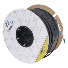 Carrete de Fibra Óptica Monomodo con Conectores LC-LC Duplex, Reforzada con Kevlar, de 150 Metros (492.13 Pies), Para Instalaciones Subterráneas por Tubería