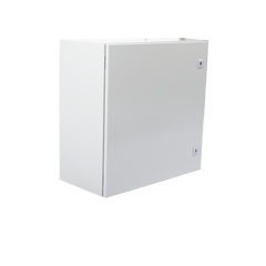 Gabinete de Acero IP66 Uso en Intemperie (600 x 600 x 300 mm) con Placa Trasera Interior Metálica y Compuerta Inferior Atornillable (Incluye Chapa y Llave T).