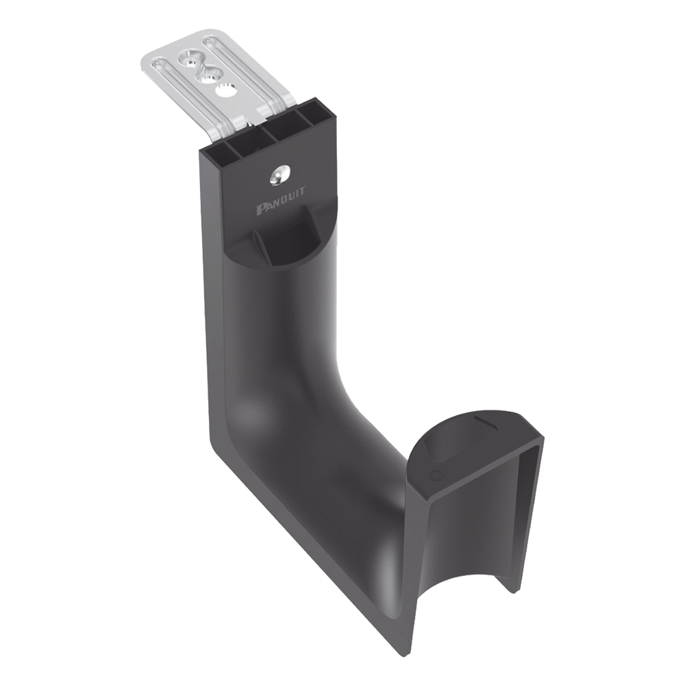 Sujetador STRONGHOLD tipo J (J-Hook), Con Soporte para Montaje en Techo, Para 180 Cables Cat6, Nylon 6.6, Color Negro, 10 piezas