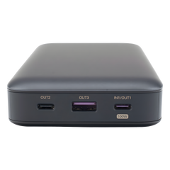Power Bank de 20000mAh | 3 Salidas 100W Max. | USB-A + 2 USB-C | PD 3.0 | QC3.0 | FCP | SCP | Pantalla Inteligente | Carcasa Ignifuga | Color Gris | Incluye Cable USB de 50cm | Carga tu Laptop de Manera Segura.