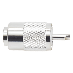 Conector UHF Macho (PL-259) para Cables RG-8/U, RG-8U-SYS, 8237, 8267, 8268, 9913, CTN-400, 7810, 8214, 7810A, RFLASH-1113, LMR-400, Plata )/ Plata/ Teflón.