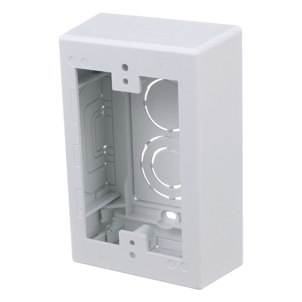 Caja de Pared Superficial, Uso Universal con Placas de Pared, con Cinta Adhesiva, Color Blanco