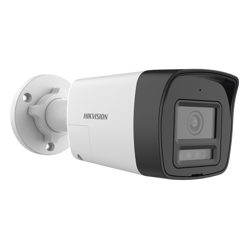 [Audio Bidireccional + Sirena & Estrobo + Dual Light + ColorVu] Bala TURBOHD 4K (8 Megapixel) / Lente 2.8 mm / 30 mts IR EXIR + 20 mts Luz Blanca / Micrófono y Bocina Integrado / Exterior IP67 / Metal / dWDR