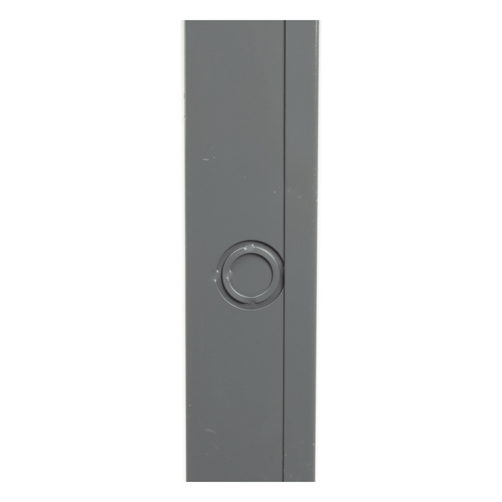 Ducto cuadrado embisagrado 6.5 x 6.5 cm, fabricado en lámina de acero al carbón, hasta 67 cables Cat6,  incluye cople con tornillería y 1 knock out por lado