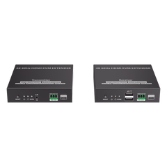 Kit Extensor KVM (HDMI y USB) hasta 120 metros | Transmite el Video y Controla tu DVR vía USB a distancia | Soporta resolución 4K @60Hz | Cat 6, 6a y 7 | Salida Loop en el Tx para visualización local