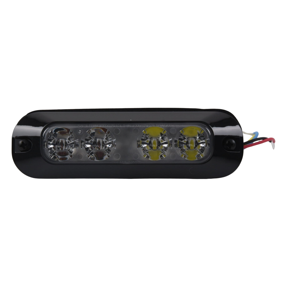 Luz Auxiliar de 4 LED, Rojo/Claro, Lente Transparente