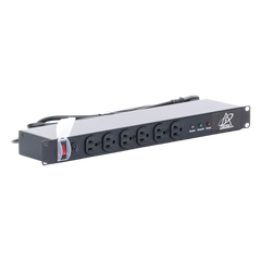 Protector Contra Sobretensiones de 120 VCA, 15 A, 12 Salidas, Montaje en Rack 1U, Servidores Montados en Rack, Sistemas de Voz, Controladores, Equipos de Video Vigilancia