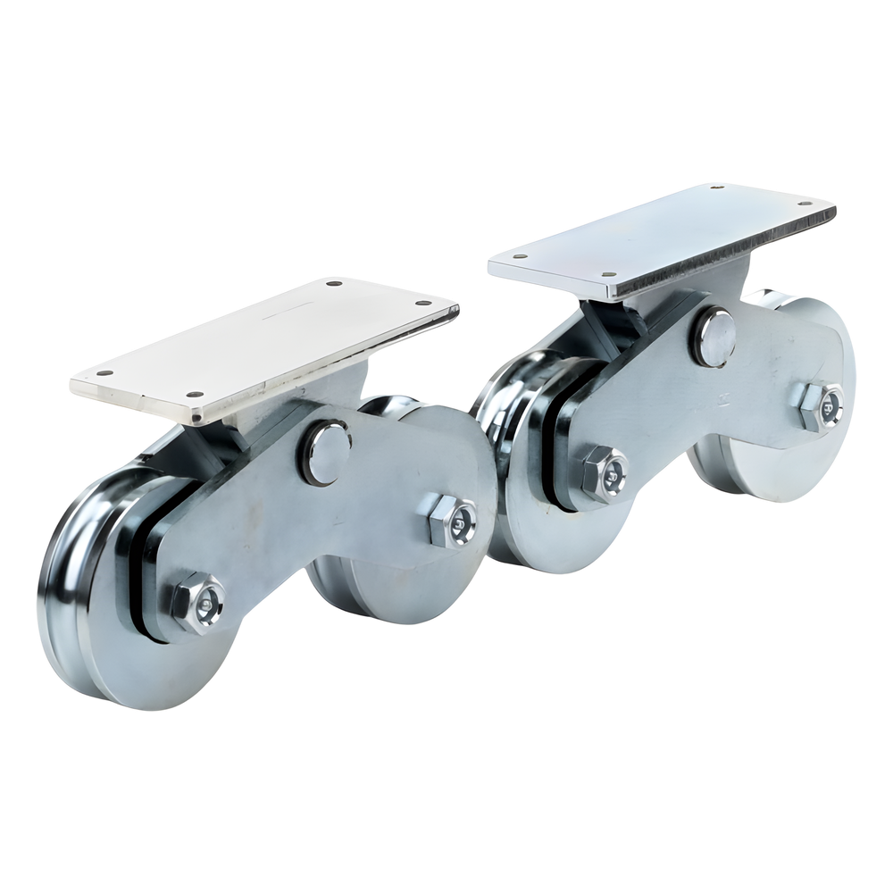 Rueda Doble de 12 cm / Capacidad Para Puertas de hasta 1200 kg / Canal Tipo "U"