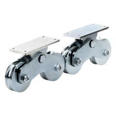 Rueda Doble de 12 cm / Capacidad Para Puertas de hasta 1200 kg / Canal Tipo "U"