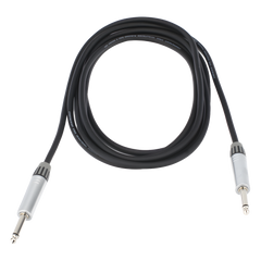 Cable de Audio | Plug 1/4 in a Plug 1/4 in Mono | Carcasa Cromada | Conectores Seetronic | Ideal para Instrumentos | Longitud 3m