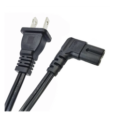 Cable de Alimentación Eléctrica para 120-240 Vca / 1 Metro (3.28 Pies) / 2 Clavijas Tipo Americano / Conector en Forma Tipo L