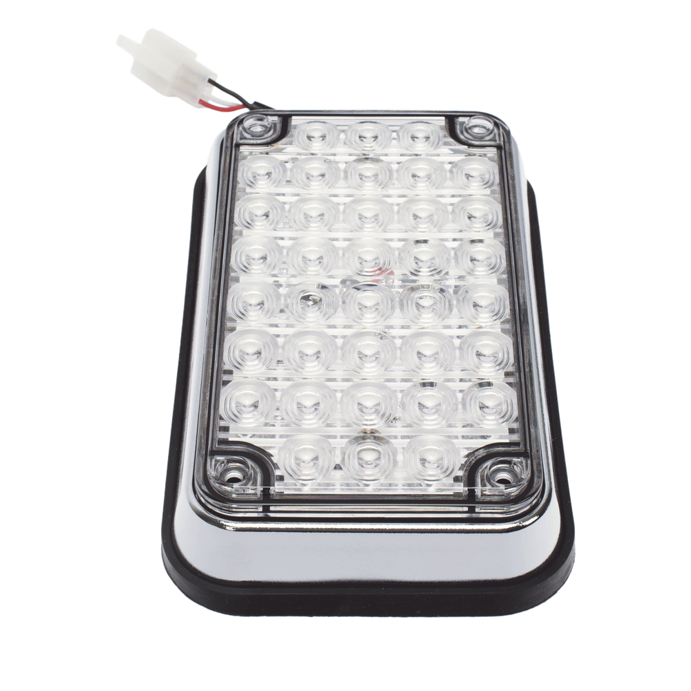 Luz de Advertencia de 6X4", Bicolor Rojo/Claro, Ideal para Ambulancias