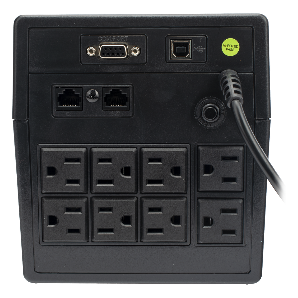 UPS 1200VA/720W Pantalla LCD / Línea Interactiva 120Vca / 6 tomas 5-15R (4 Respaldadas) / Regulación de Voltaje / Protección RJ45