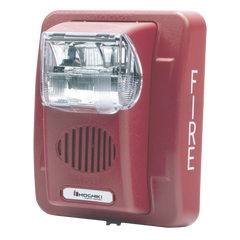 Sirena Estrobo, 24 Vcd, Multi-Candela 15 hasta 110 cd, Montaje En Pared, Color Rojo, Serie HEC3 (0500-06020), Hochiki