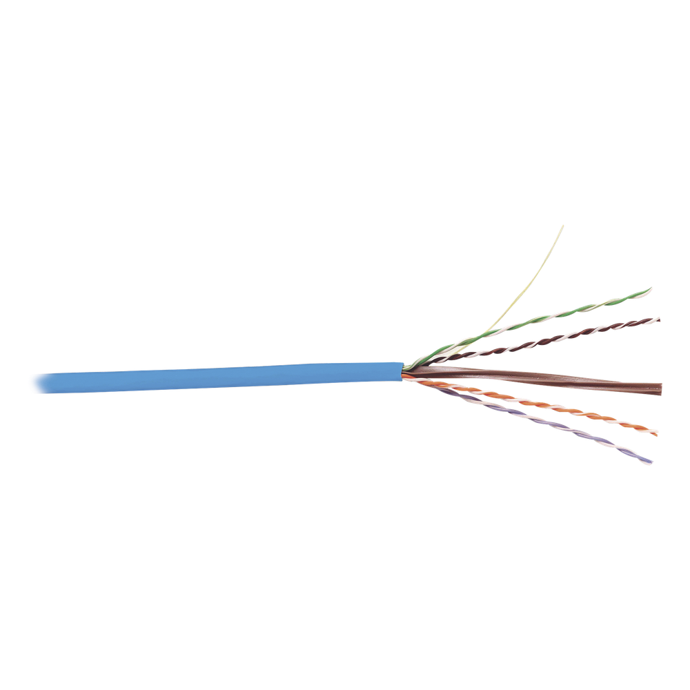 Bobina de Cable UTP Cat6, 23 AWG de 4 Pares, Alto Desempeño, PVC (CMR), 305 Metros (1000 Pies) Reelex (Color: Azul)