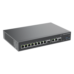 4 en 1: Firewall Nueva Generación, Router, PBX IP /Switch 10 Puertos Gigabit (4 PoE +) / 2 Puertos SFP 2.5 Gigabit / 3 puertos WAN fijos