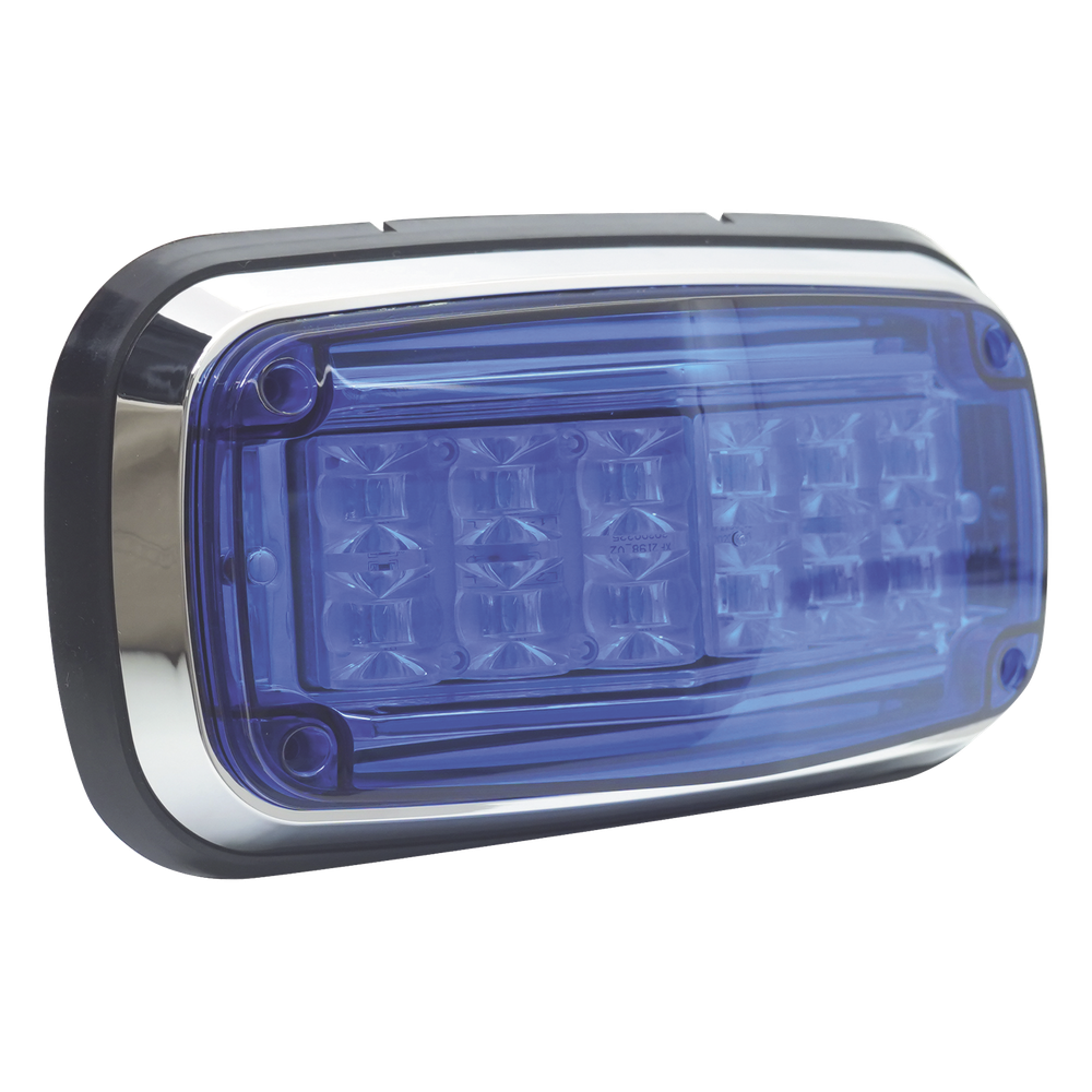Luz de advertencia 8 X 4", Color Azul, IP67, SAE, Ideal para Ambulancias