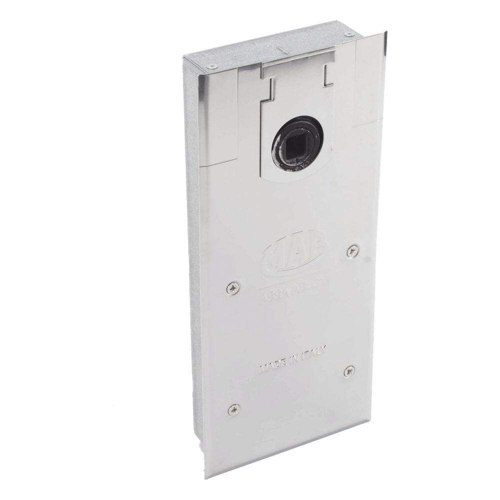 Bisagra de piso, / Cierrapuertas DC450 / Para Puertas de Doble Acción hasta 120 kg / Ángulo de Apertura 130° / Ajuste de Velocidad de Cierre y Latch