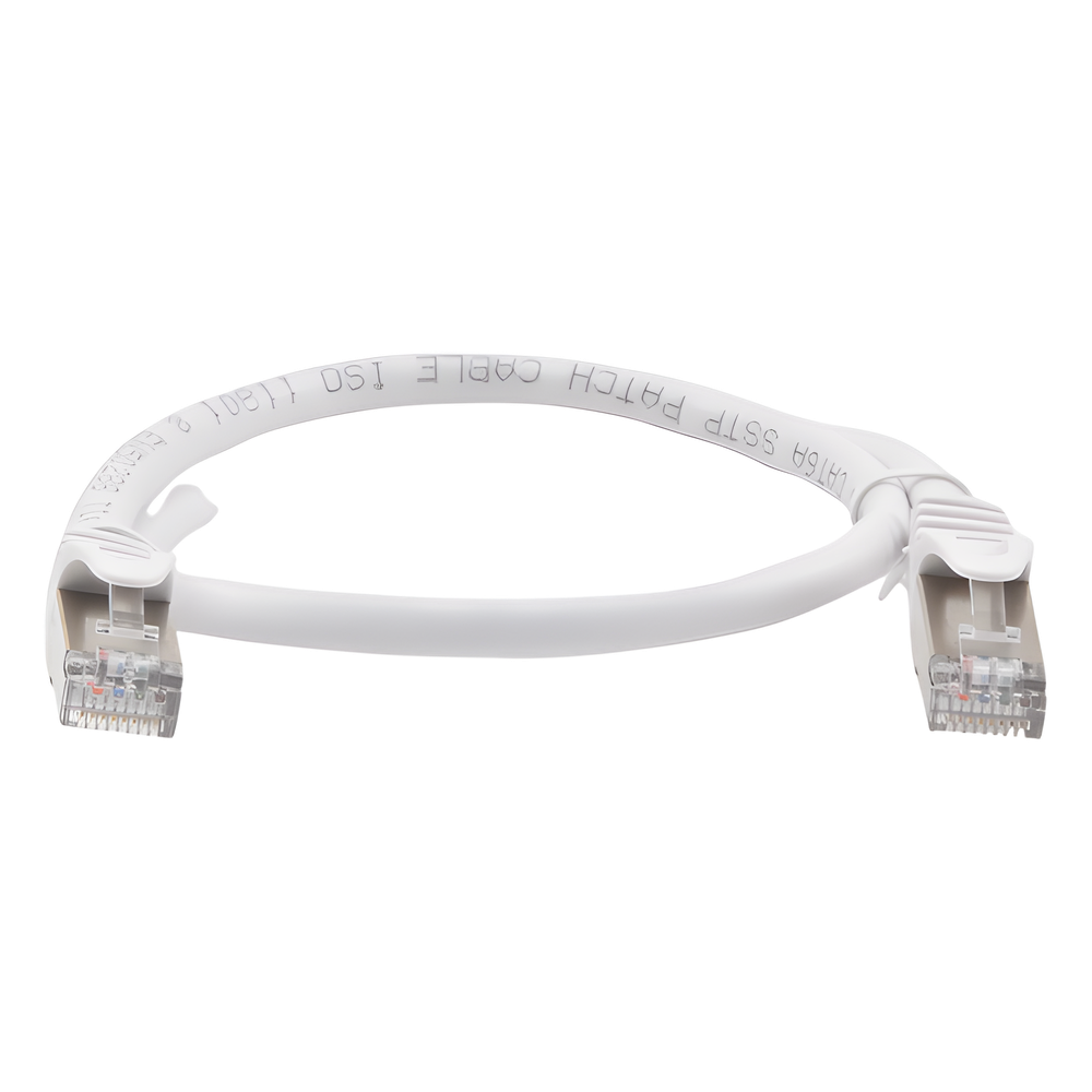 Patch Cord Cat6A 10G Blindado 0.5 Metros (1.64 Pies) Blanco