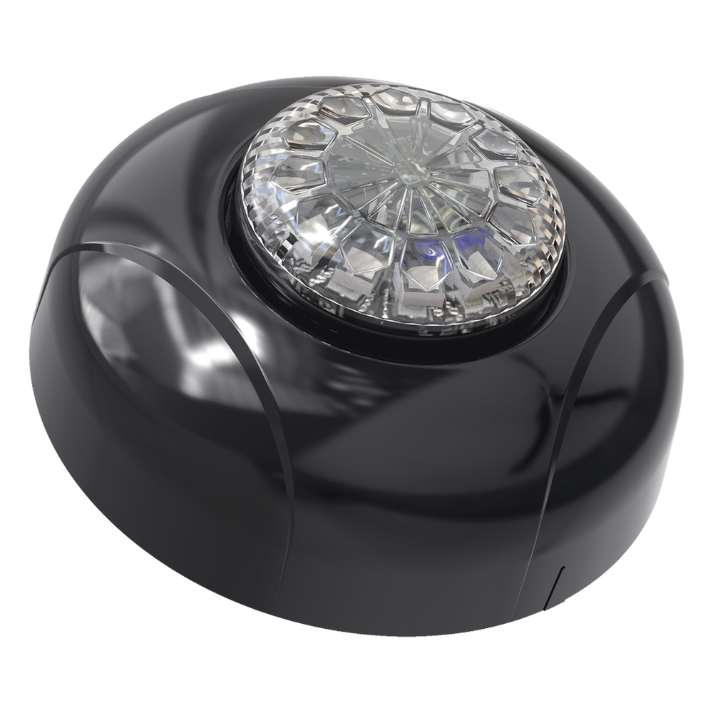 Estrobo Oculto de 12 LED, Brida negra, 12 Vcd, Clara, Lente transparente