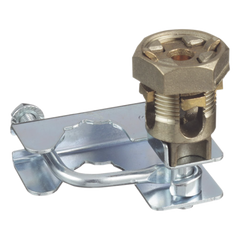 Abrazadera para Tierra Física en Base de Piso Falso, para Cables de 6 a 1/0 AWG. Para Pedestales Cuadrados de 7/8" y Circulares de 1" a 1 1/8"