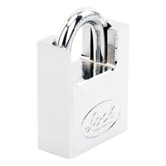 Candado de acero con Guarda Anti Palanca/ Acabado en Cromo Satinado / Doble Cerrojo / Medida 40 mm/ Nivel de seguridad 7/ 4 Llaves Abloy.