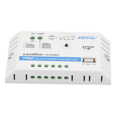 Controlador Solar PWM / 10A / 12/24V / Puerto USB / Indicadores LED / Tierra Positivo Común