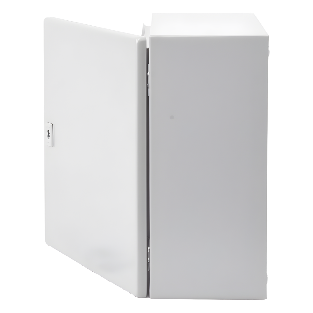Gabinete de Acero, Nema 4 -IP 66 de 40 x 40 x 20 cm con Platina y certificado UL.