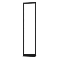 Rack de 2 Postes (Doble Perforación), Estándar 19", 45 Unidades, Fabricado en Acero, Base "L" para Anclar a Piso.
