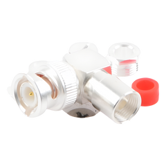 Conector BNC Macho en Ángulo Recto de Rosca para LP-195, LP-142, LMR-195, RG-58/U, RG-142/U, Plata/Oro/Teflón.