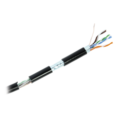 Bobina de cable de 305 m, Cat5e , FTP, blindado, para intemperie, color negro, UL, para aplicaciones en video vigilancia, redes de datos (Carrete Easy Pull)