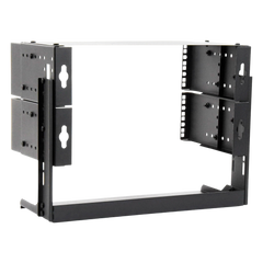 Rack Abierto de montaje en Pared, de 19in, 5 Unidades de rack, Profundidad Ajustable (8" a 12") con Charola de Uso Múltiple.