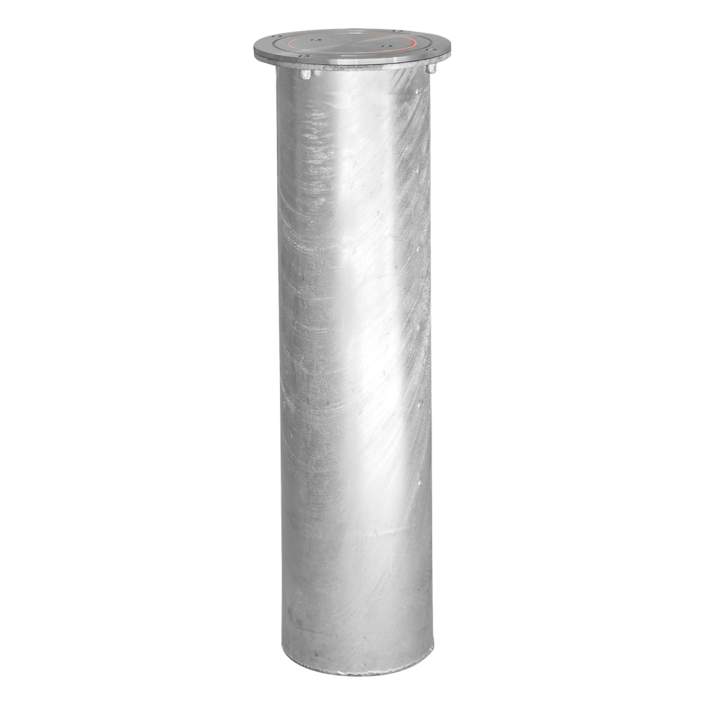 Bolardo Hidráulico Antiembestida 220 mm × 600 mm / Acero Inoxidable 304 / 200,000 J de Resistencia al Impacto / Bomba Hidráulica Integrada / Ciclo de 4 seg / 100 Ciclos por Hora
