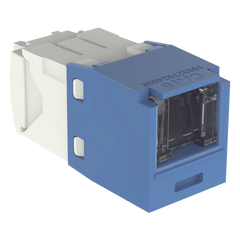Conector Jack RJ45 Estilo TG con Ventana, Mini-Com, Categoría 6, de 8 Posiciones y 8 Cables, Color Azul