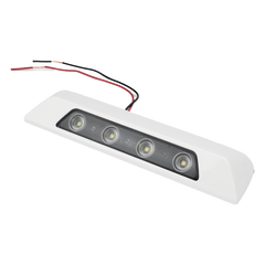 Luz Auxiliar de Escena de 4 LED, Blanco, Lente Transparente, Bisel Blanco