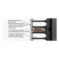 Organizador Vertical CableTek, Sencillo (Solo Frontal), Para Rack Abierto de 45 Unidades, 6 in de Ancho, Color Negro