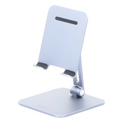 Soporte de Aluminio para IPad & Tablet | Plegable |Angulo Ajustable de 180° y 270° | Base Antideslizante | Protección  de Silicona | Amplia Compatibilidad con dispositivos de 7.9'' a 12.9'' | Aluminio Solido | Color Gris