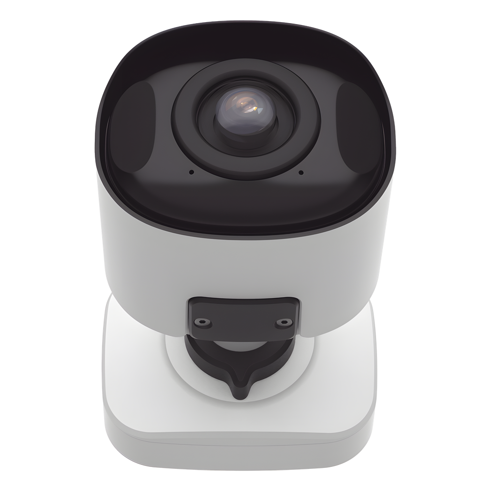 Cámara Bullet de Red Mini Panorámica 180° AI / 4K / Super WDR 120dB / Micrófono Integrado / IP67-IK10 / Soporte PoE / Almacenamiento 1TB / Analítica IA VCA 8 Modos / ONVIF y VMS