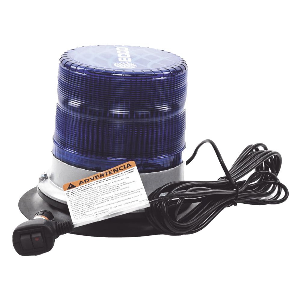 Baliza led pulso, 12-24vdc, 11 patrones de flash, montaje de imán de vacío, azul