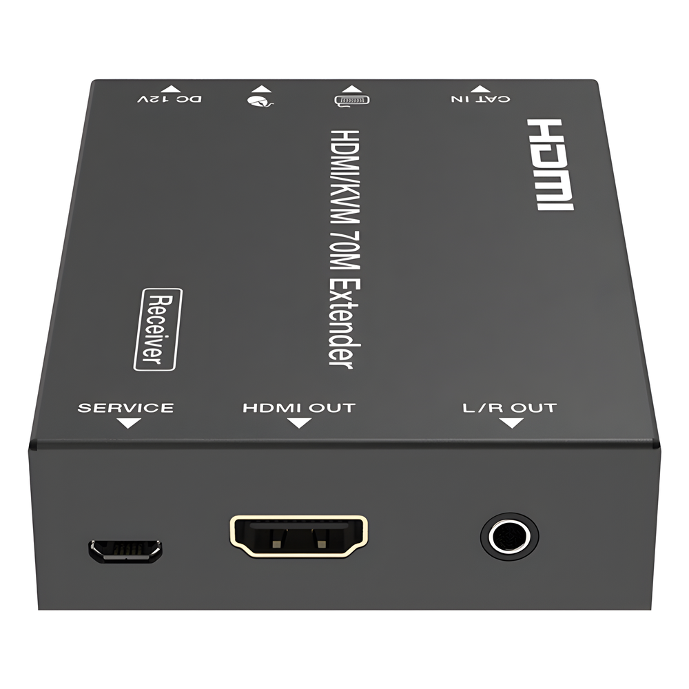 Kit Extensor HDMI con KVM | 70m | 4K2K@60Hz | 4:4:4 |  HDMI2.0b y HDCP 2.2 | Salida de Audio 3.5mm | Admite PoC | Admite USB 1.1