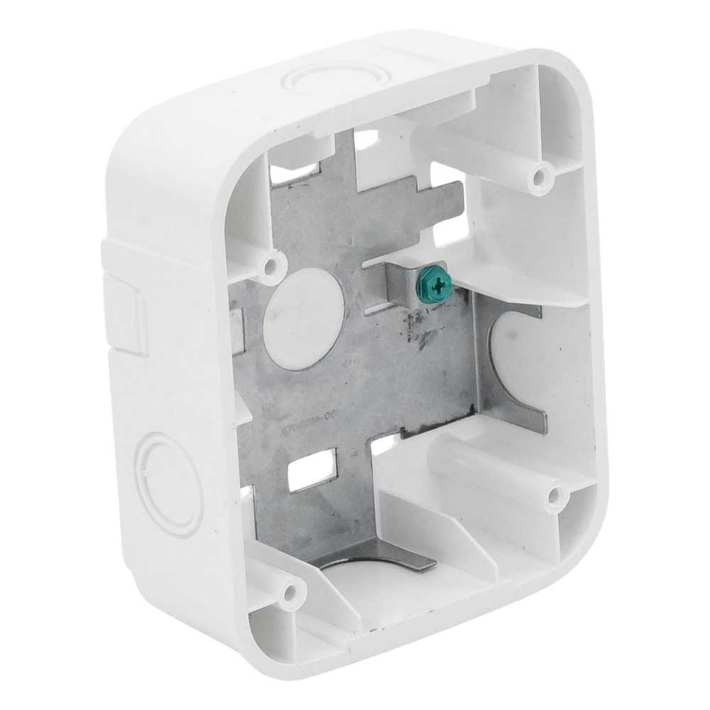 Caja de montaje en superficie para pared, color blanco, compatible con sirenas, estrobos y campanas, Serie L