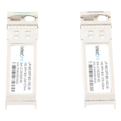 Transceptores Ópticos Industriales Bidireccionales SFP+ (Mini-Gbic) / Monomodo 1270 & 1330 nm / 10 Gbps / 10GBASE / Conector LC/UPC Simplex / DDM / Hasta 3 km / 2 Piezas