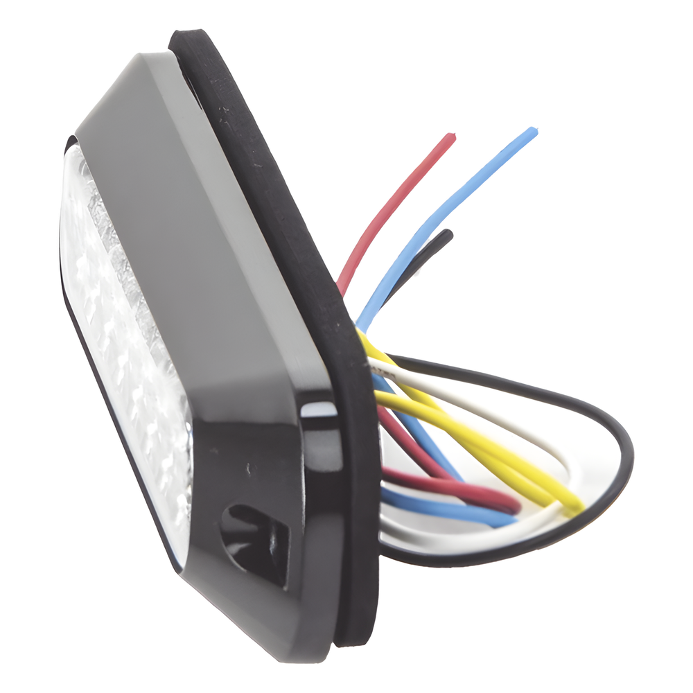 Luz Auxiliar de 8 LED, Rojo/Blanco, Lente Transparente