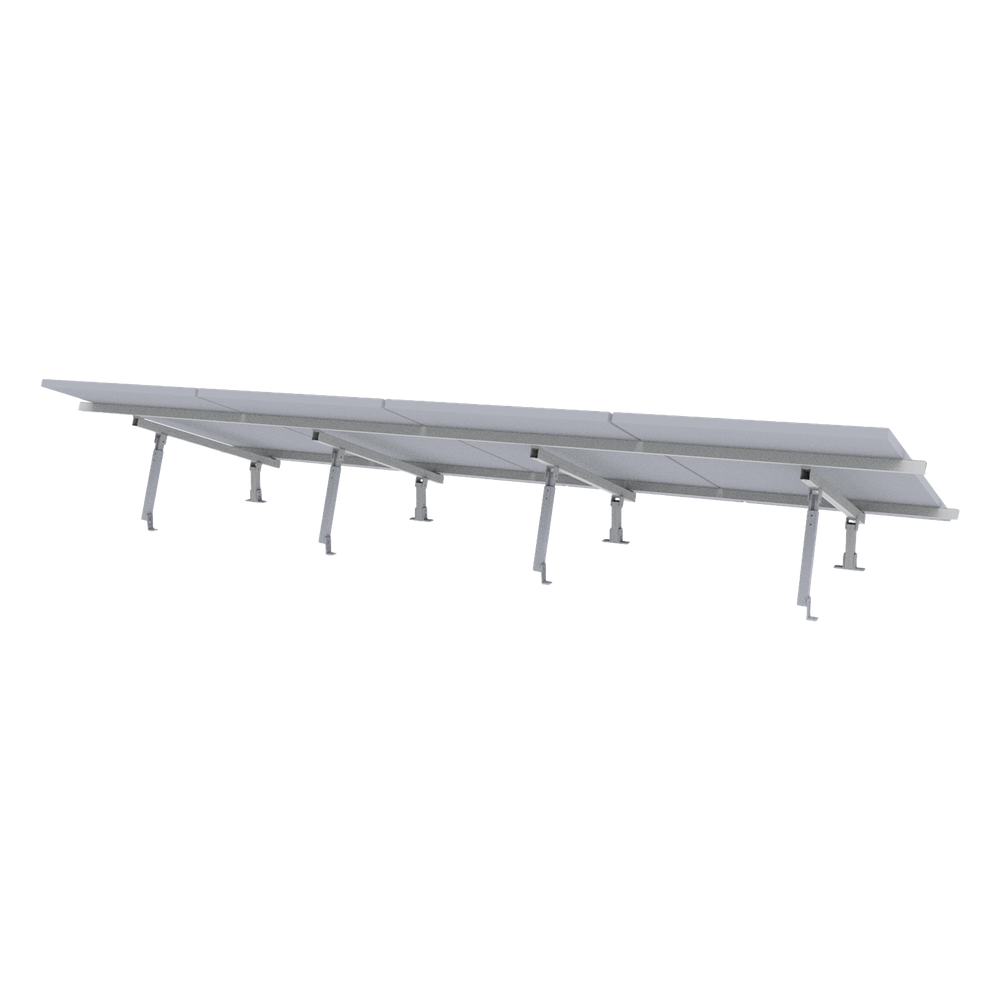 Kit Montaje para Panel Solar, Riel 5 de 5.4m para 4 Módulos de Espesor de 35mm, Vel. de Viento Máx. 190km/h