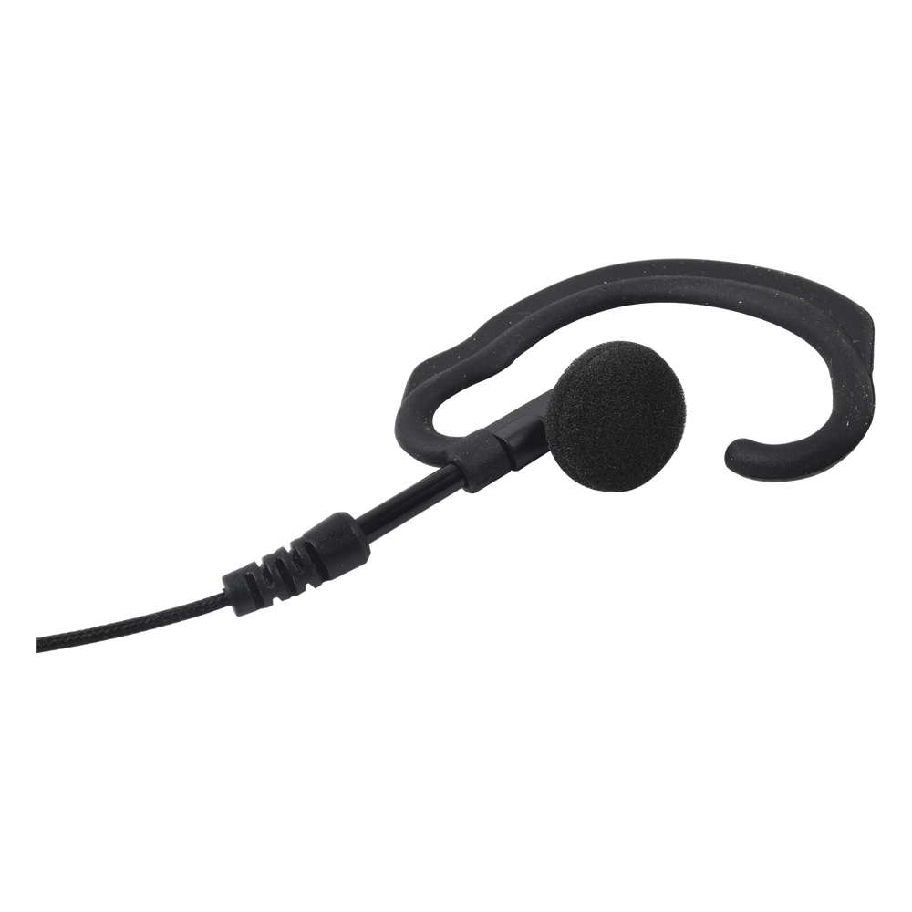 Micrófono de solapa con gancho suave para la oreja y fibra trenzada para puerto de accesorios Icom de 2 pines con tornillos