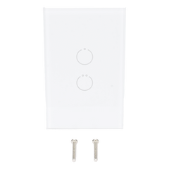 (ZWAVE) Interruptor On/Off panel táctil touch inalámbrico Zwave Plus 2 botones. Compatible con Hubitat HC8, Álula  M2M, otro