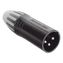 XLR conector de cable macho, carcasa enchapada en negro, contactos enchapados en plata